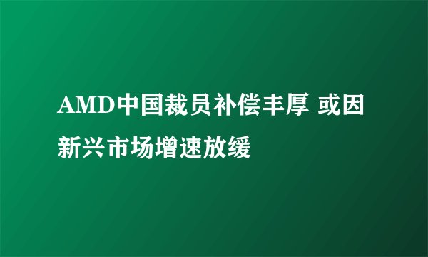 AMD中国裁员补偿丰厚 或因新兴市场增速放缓