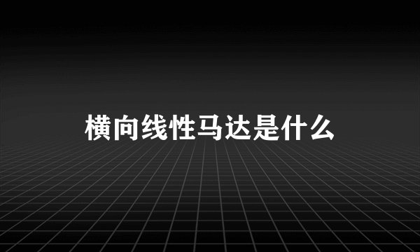 横向线性马达是什么
