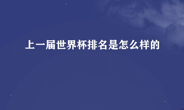 上一届世界杯排名是怎么样的