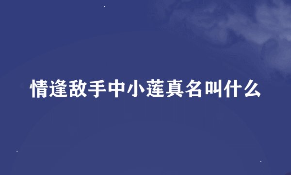 情逢敌手中小莲真名叫什么