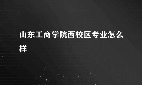 山东工商学院西校区专业怎么样