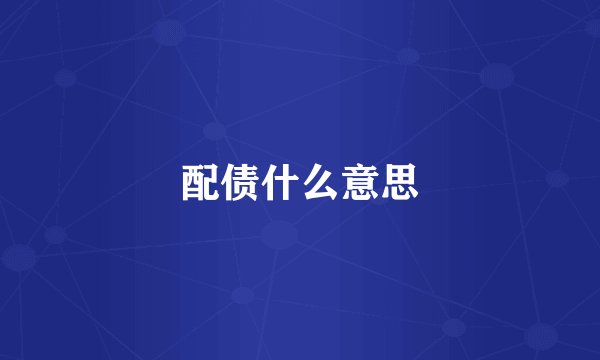 配债什么意思