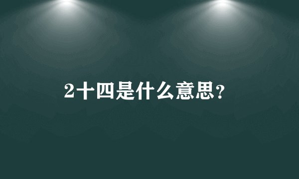 2十四是什么意思？