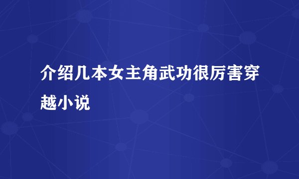 介绍几本女主角武功很厉害穿越小说