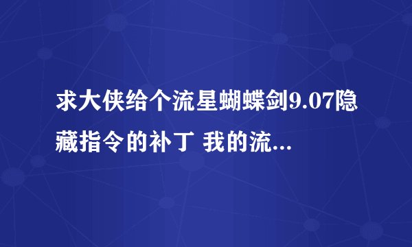 求大侠给个流星蝴蝶剑9.07隐藏指令的补丁 我的流星还没有开启隐藏命令 怎么弄？邮、邮箱如下……
