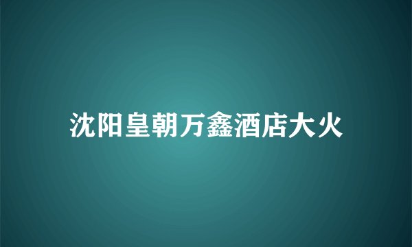 沈阳皇朝万鑫酒店大火