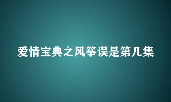 爱情宝典之风筝误是第几集