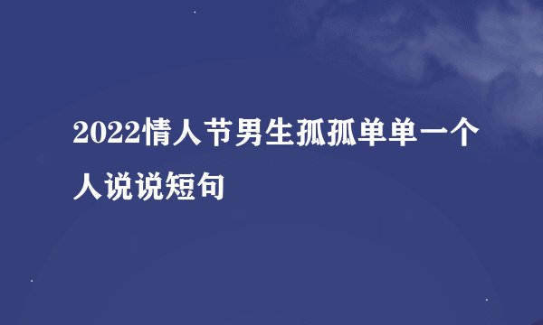 2022情人节男生孤孤单单一个人说说短句