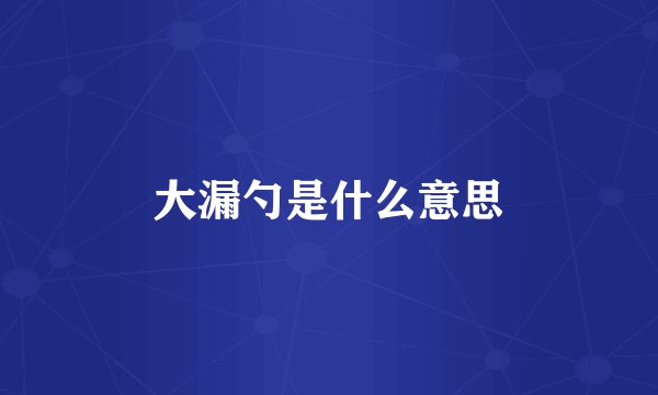大漏勺是什么意思
