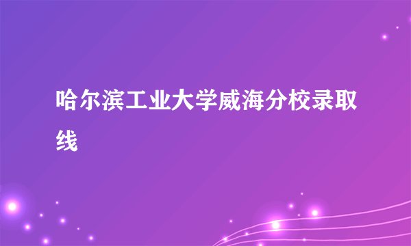 哈尔滨工业大学威海分校录取线
