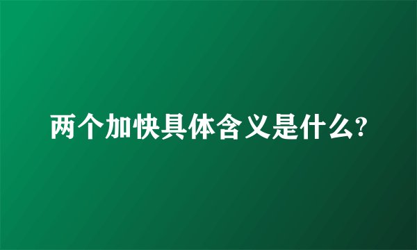 两个加快具体含义是什么?
