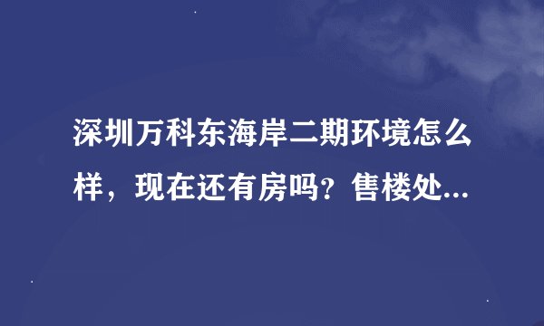 深圳万科东海岸二期环境怎么样，现在还有房吗？售楼处怎么走？