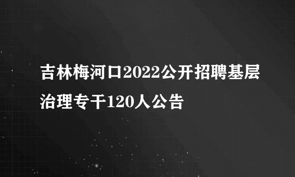 吉林梅河口2022公开招聘基层治理专干120人公告