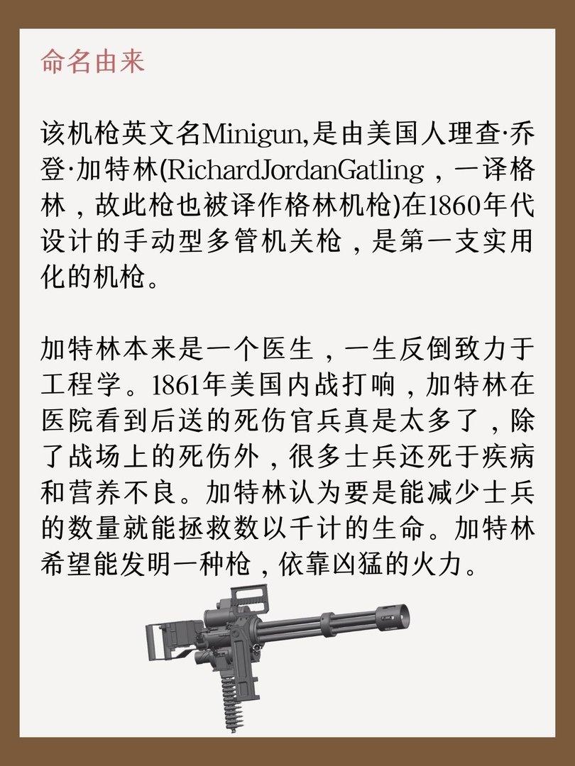 米尼岗M134式7.62mm机枪