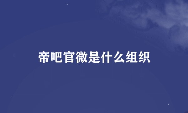 帝吧官微是什么组织