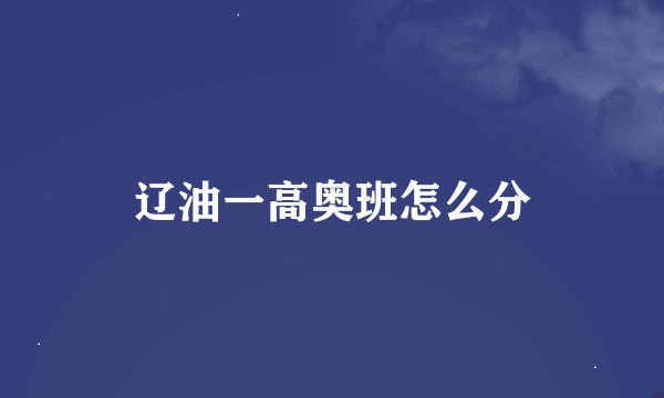 辽油一高奥班怎么分
