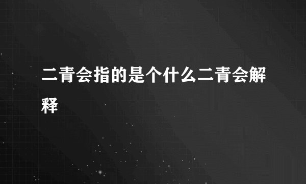 二青会指的是个什么二青会解释