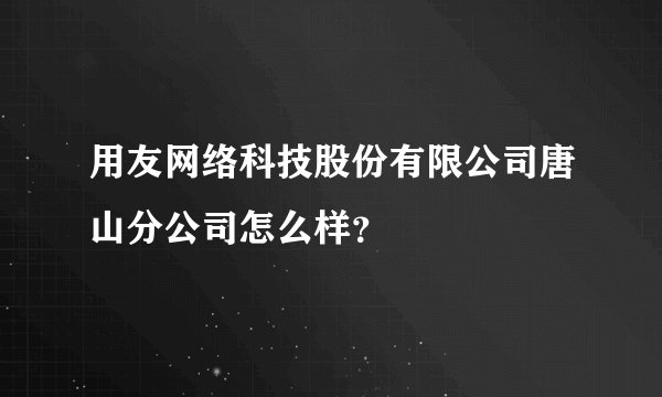 用友网络科技股份有限公司唐山分公司怎么样？