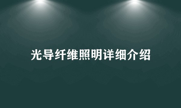 光导纤维照明详细介绍
