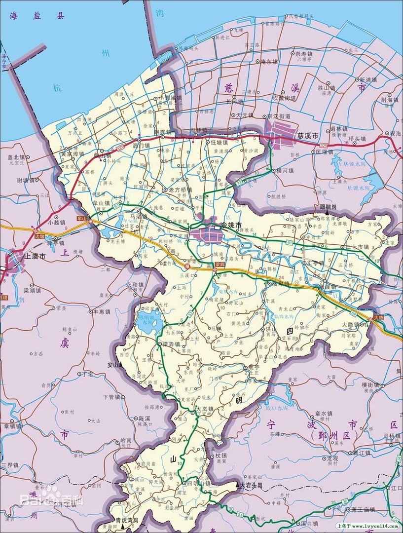 浙江省余姚市姚地图