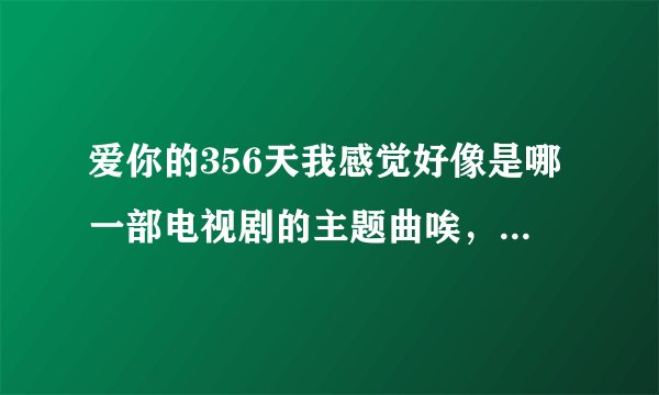 爱你的356天我感觉好像是哪一部电视剧的主题曲唉，只不过不知道是哪一个，谁能告诉我？