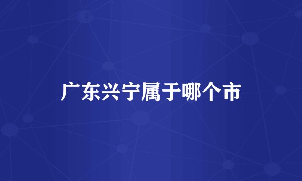 广东兴宁属于哪个市