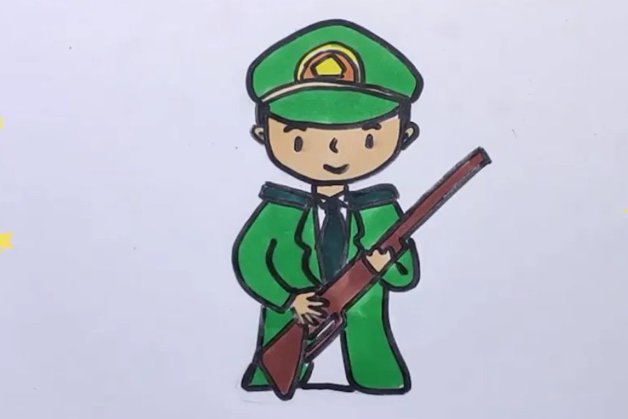 军人的简笔画怎么画 简单