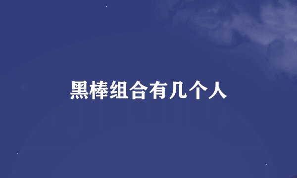 黑棒组合有几个人
