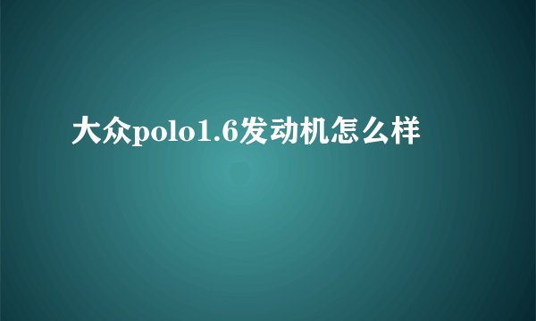 大众polo1.6发动机怎么样