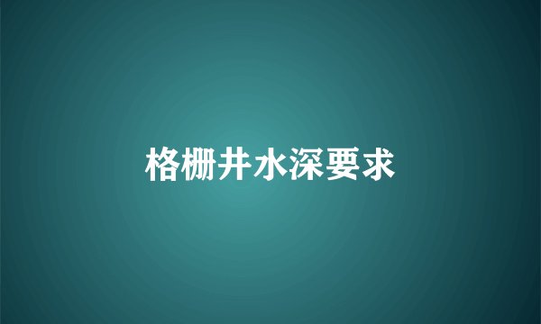 格栅井水深要求