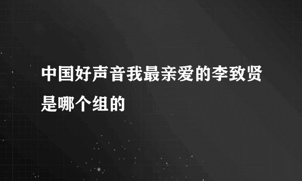 中国好声音我最亲爱的李致贤是哪个组的