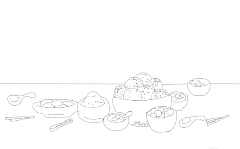 怎么画年夜饭 简单