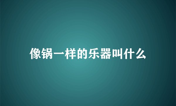 像锅一样的乐器叫什么