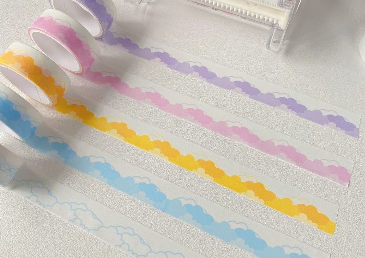 自制云朵手帐胶带教程