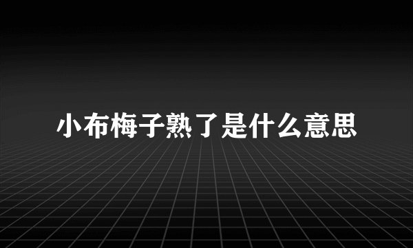 小布梅子熟了是什么意思