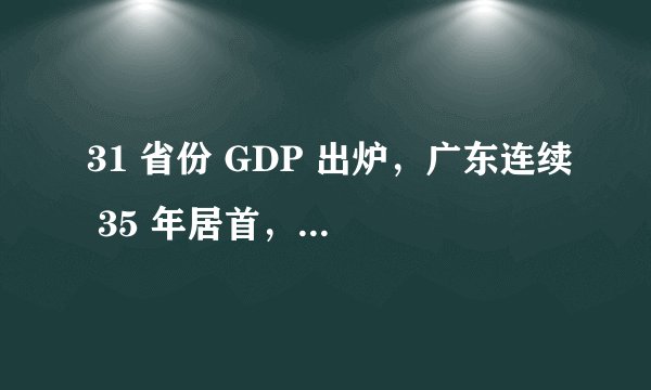 31 省份 GDP 出炉，广东连续 35 年居首，西藏增速最快，这一数据反映出我国经济发展哪些特征？