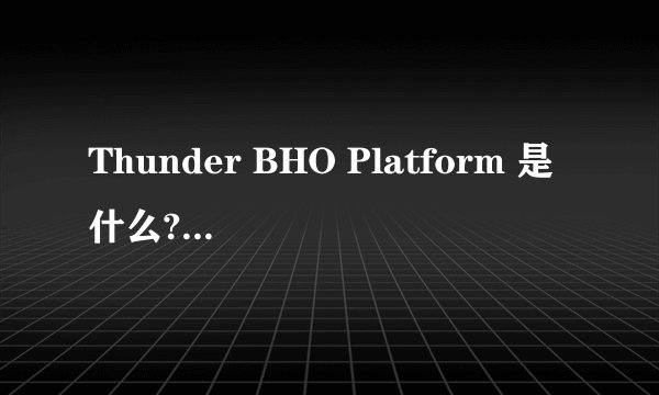 Thunder BHO Platform 是什么?有简介吗?