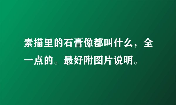 素描里的石膏像都叫什么，全一点的。最好附图片说明。