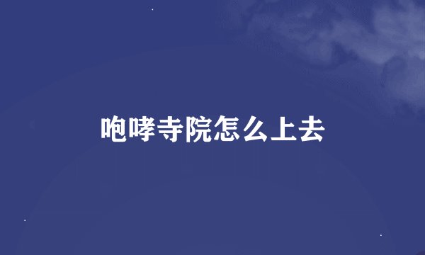 咆哮寺院怎么上去