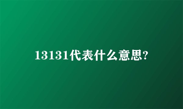 13131代表什么意思?