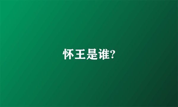 怀王是谁?