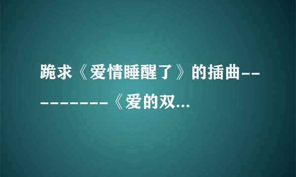 跪求《爱情睡醒了》的插曲---------《爱的双重魔力》的歌词??