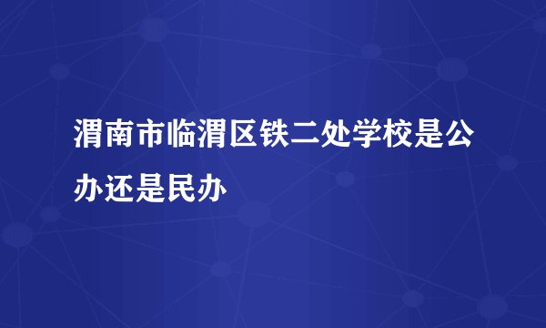 渭南市临渭区铁二处学校是公办还是民办