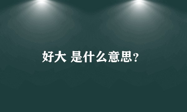 好大 是什么意思？