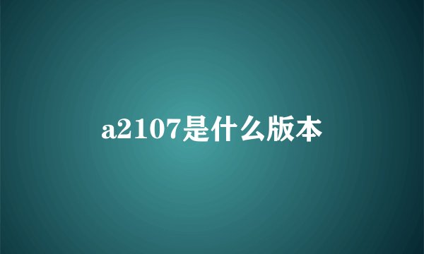 a2107是什么版本
