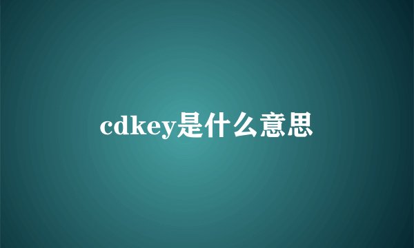 cdkey是什么意思