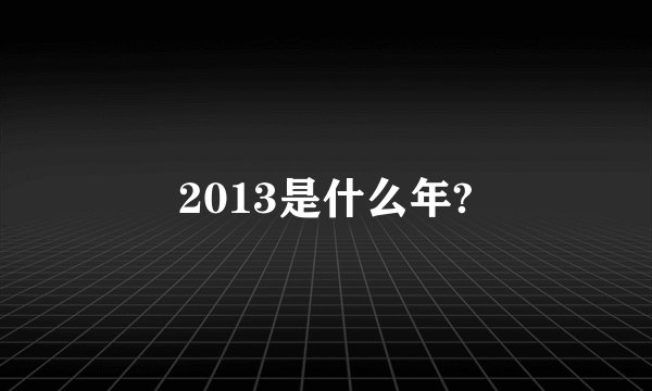 2013是什么年?