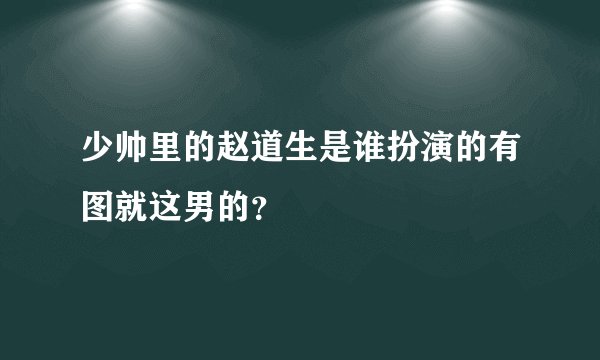 少帅里的赵道生是谁扮演的有图就这男的？