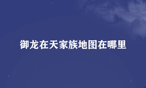 御龙在天家族地图在哪里