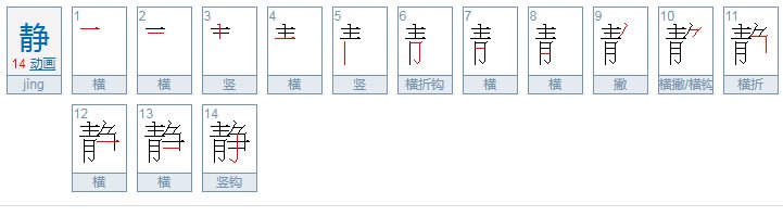 静字的笔顺怎么写